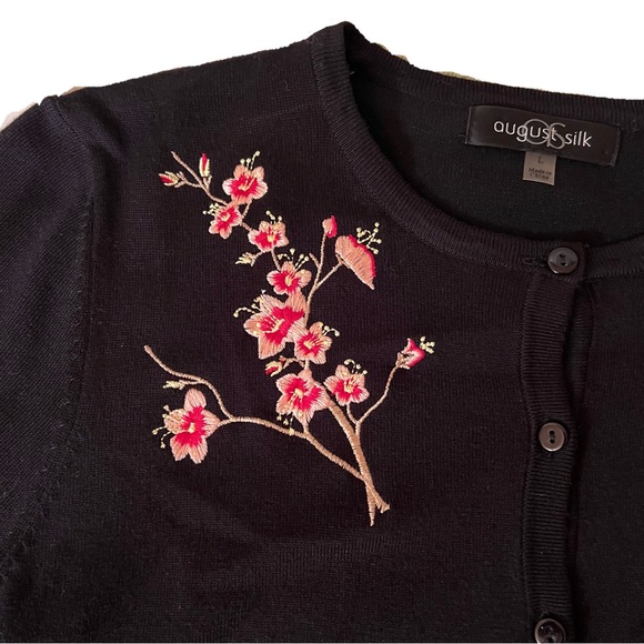 August Silk Cardigan Sweater - Picture 2 of 6